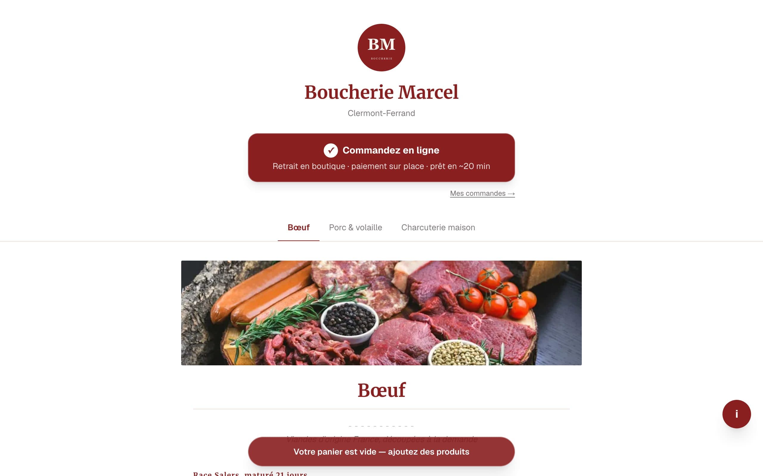 Exemple de site bonappli pour votre boucherie