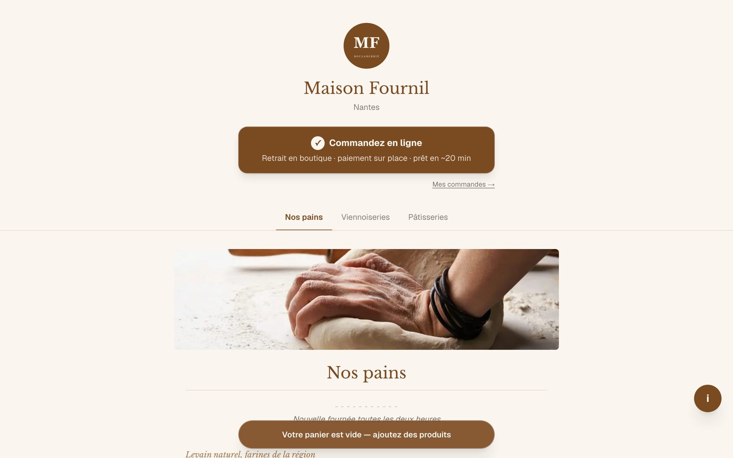 Exemple de site bonappli pour votre boulangerie