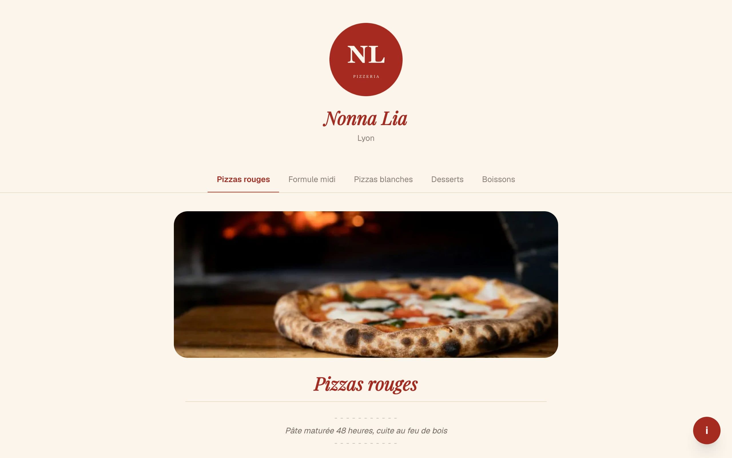 Exemple de site bonappli pour votre pizzeria